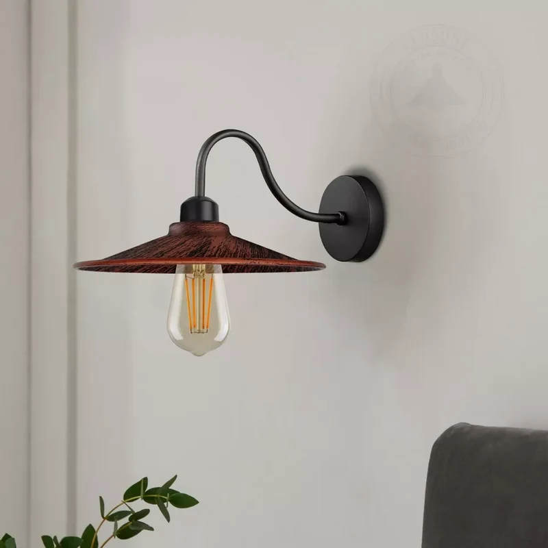 Retro Rustikales Rot Lampenschirm für Wandleuchten ~ 2866