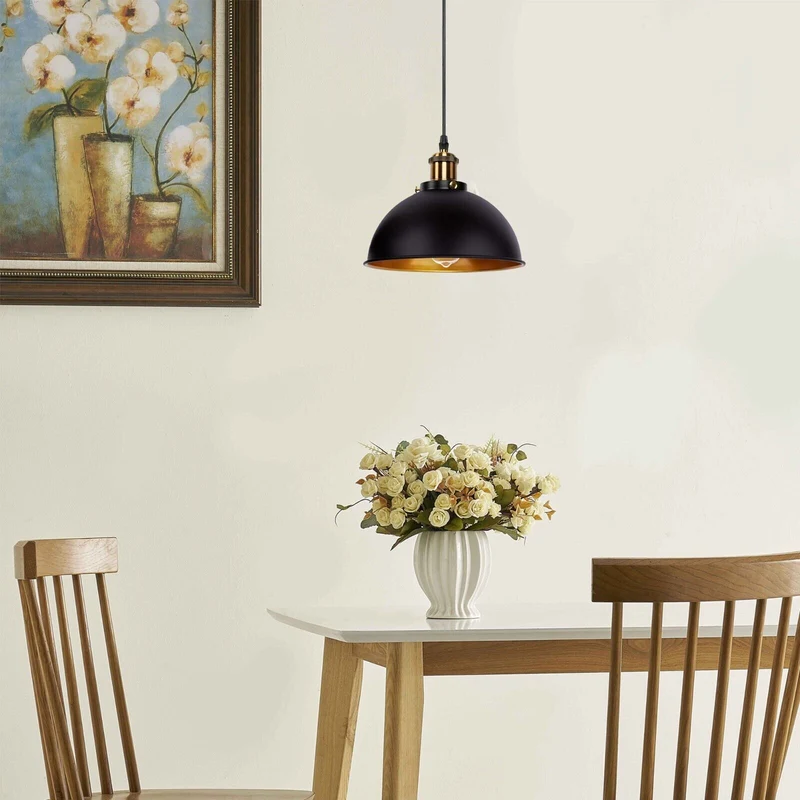 Schwarz Pendelleuchte Mit höhenverstellbare 95cm Kabel~3071
