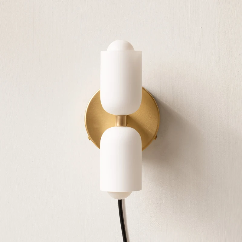 Wandlamp met Dubbele Acryl Kappen – Stijlvolle Up & Down Verlichting voor Hal Slaapkamer Woonkamer Gang | Sansoti