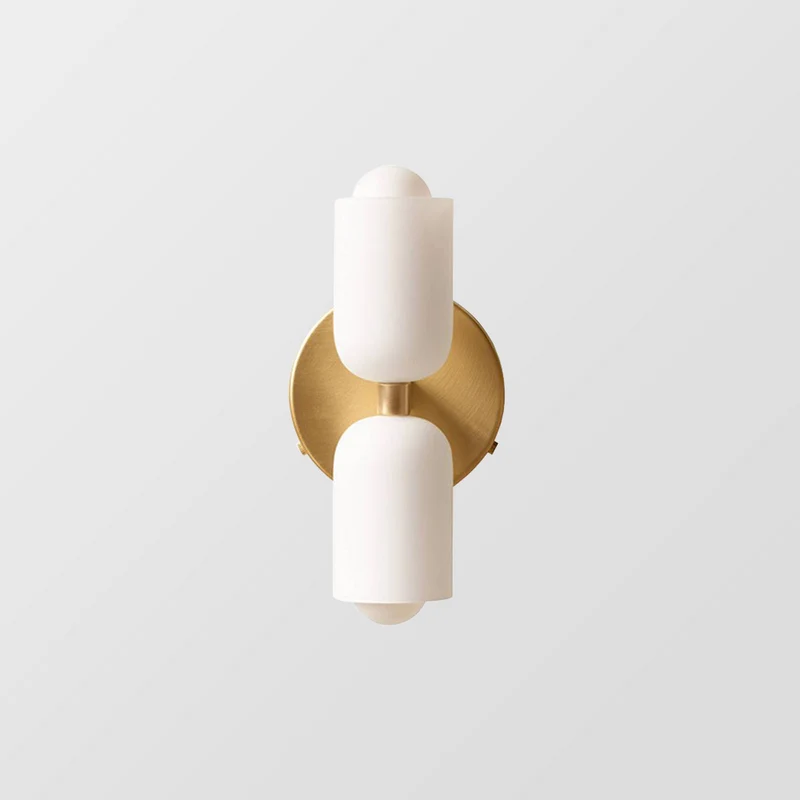 Wandlamp met Dubbele Acryl Kappen – Stijlvolle Up & Down Verlichting voor Hal Slaapkamer Woonkamer Gang | Sansoti
