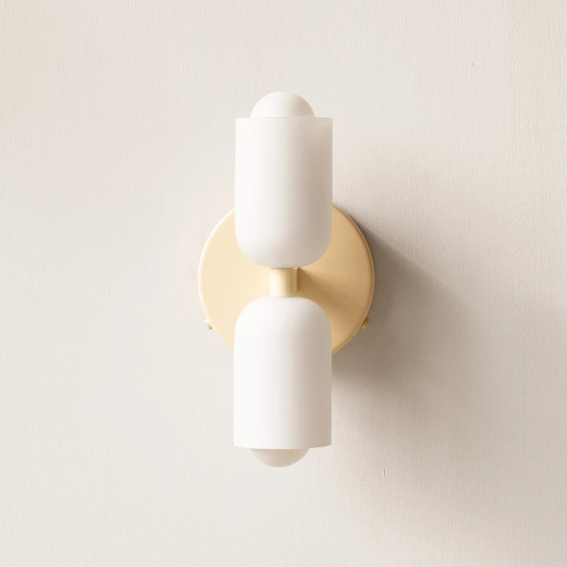 Wandlamp met Dubbele Acryl Kappen – Stijlvolle Up & Down Verlichting voor Hal Slaapkamer Woonkamer Gang | Sansoti