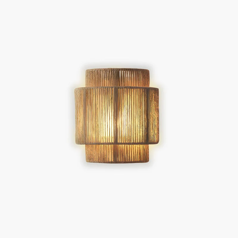 Wandlamp Gevlochten Touw Natuurlijk Materiaal Sfeervol Zacht Licht Modern Rustiek Woonkamer Slaapkamer | Sansoti