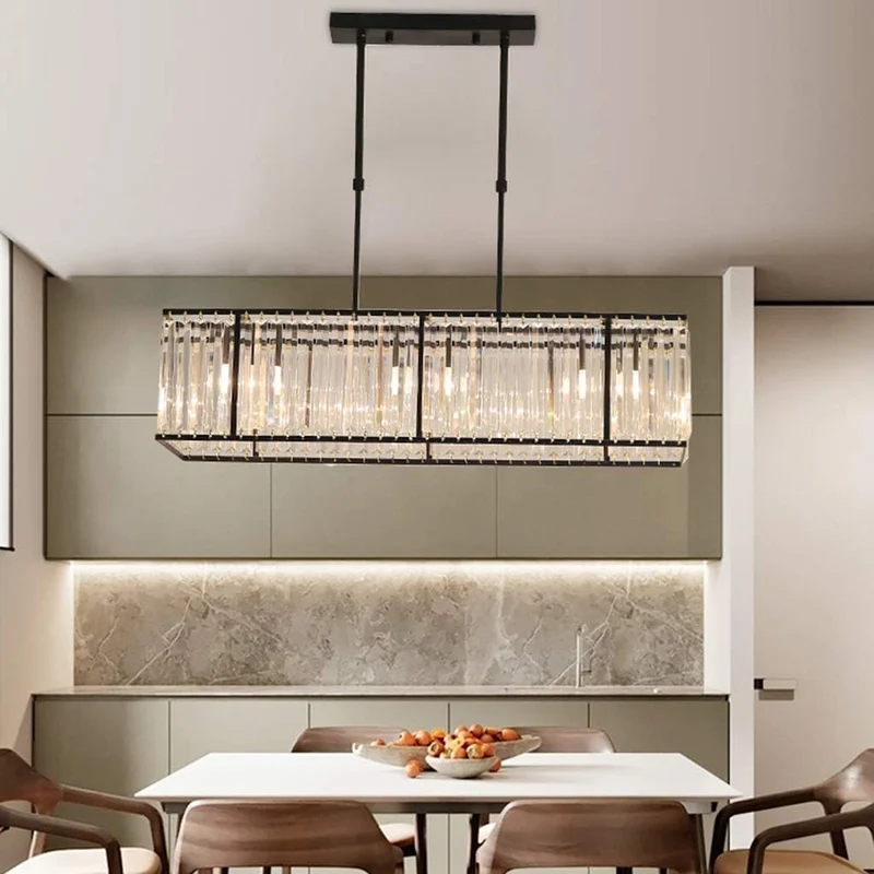 Kristallen Hanglamp Lineair Keukeneiland Eetkamer Plafondverlichting Kroonluchter Scandinavisch Design | Sansoti