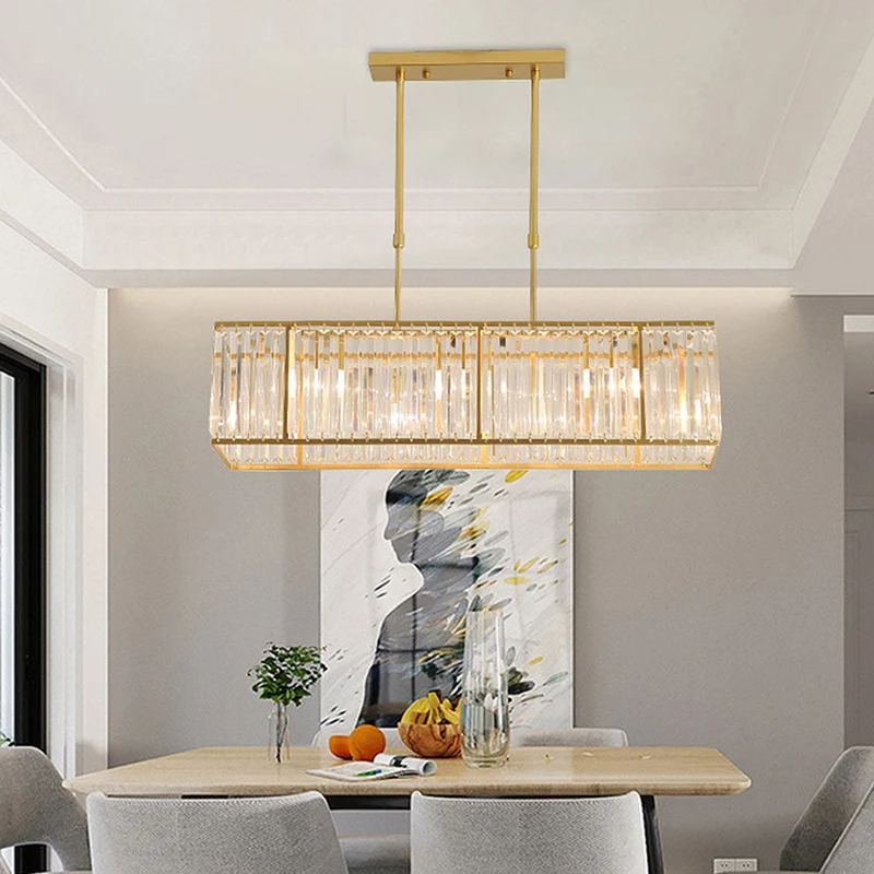 Kristallen Hanglamp Lineair Keukeneiland Eetkamer Plafondverlichting Kroonluchter Scandinavisch Design | Sansoti