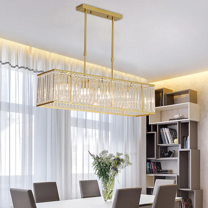 Kristallen Hanglamp Lineair Keukeneiland Eetkamer Plafondverlichting Kroonluchter Scandinavisch Design | Sansoti