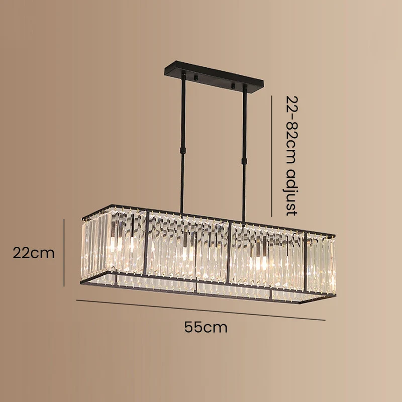 Kristallen Hanglamp Lineair Keukeneiland Eetkamer Plafondverlichting Kroonluchter Scandinavisch Design | Sansoti