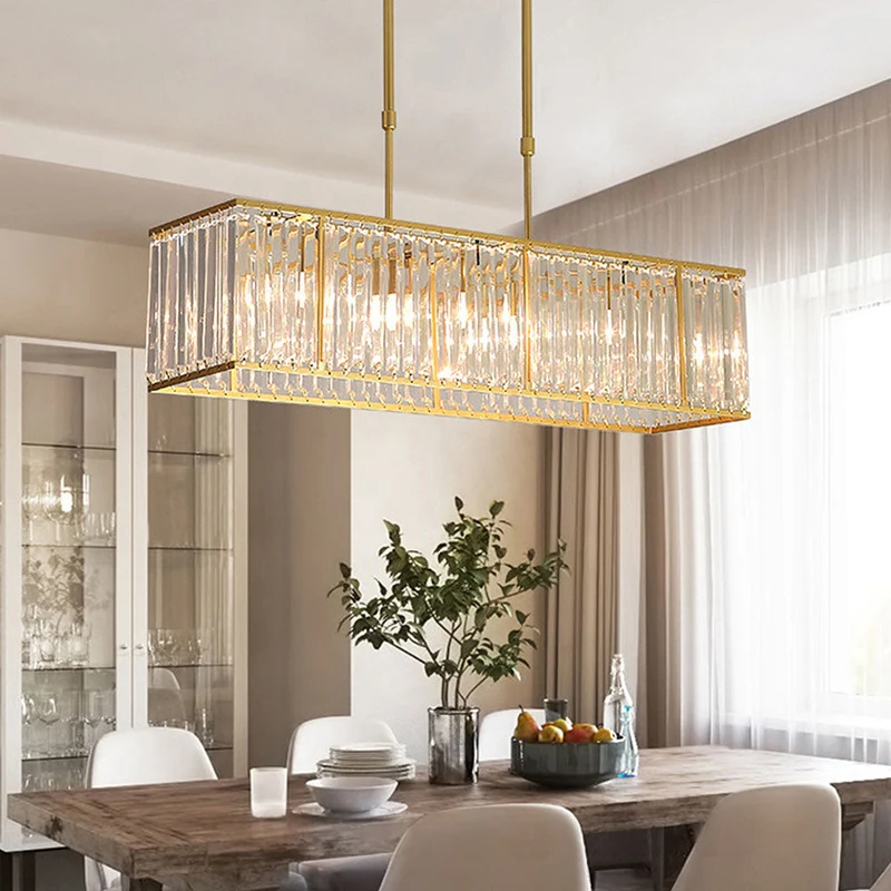 Kristallen Hanglamp Lineair Keukeneiland Eetkamer Plafondverlichting Kroonluchter Scandinavisch Design | Sansoti