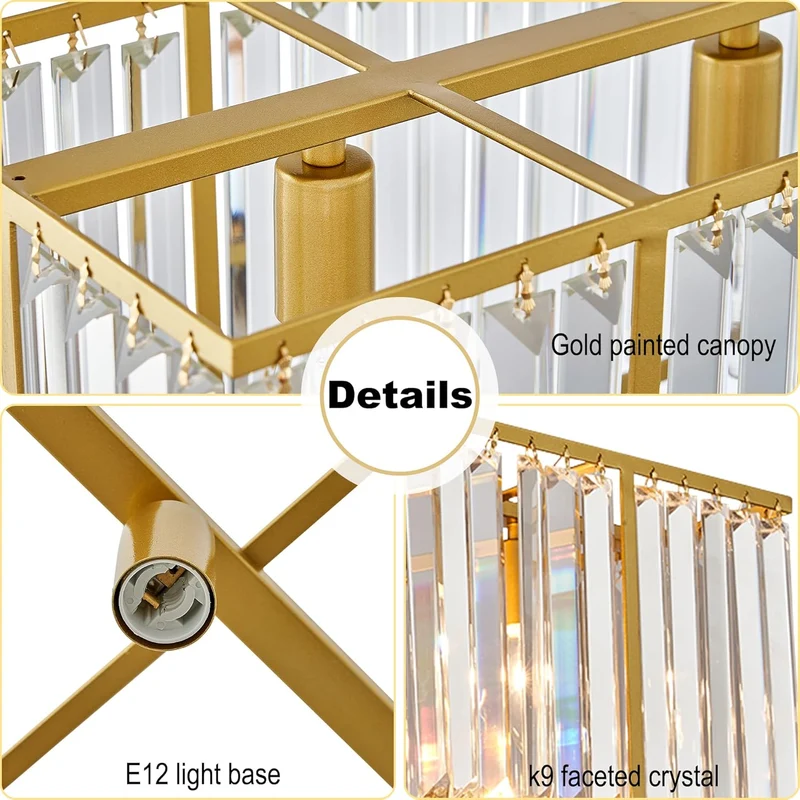 Kristallen Hanglamp Lineair Keukeneiland Eetkamer Plafondverlichting Kroonluchter Scandinavisch Design | Sansoti