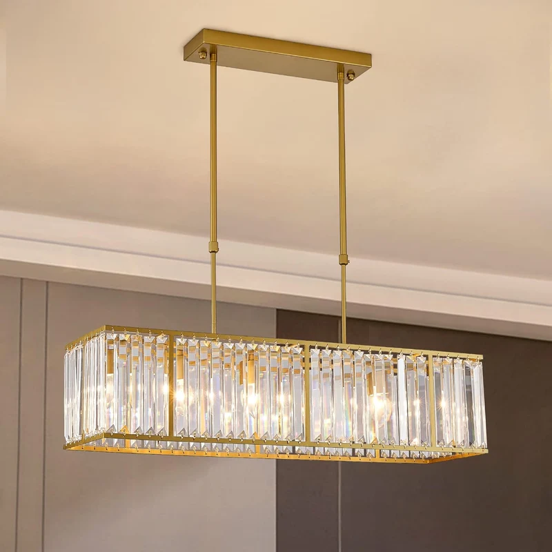 Kristallen Hanglamp Lineair Keukeneiland Eetkamer Plafondverlichting Kroonluchter Scandinavisch Design | Sansoti