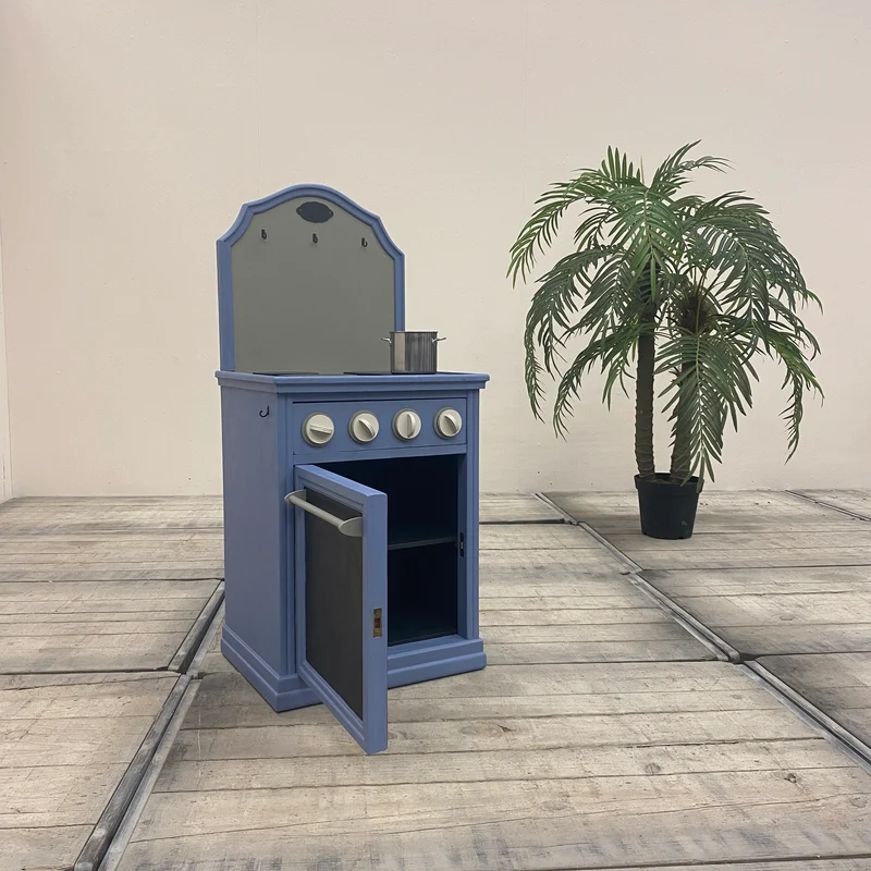 Thomas Klotz Kinderküche Spielküche blau Holz Upcycled