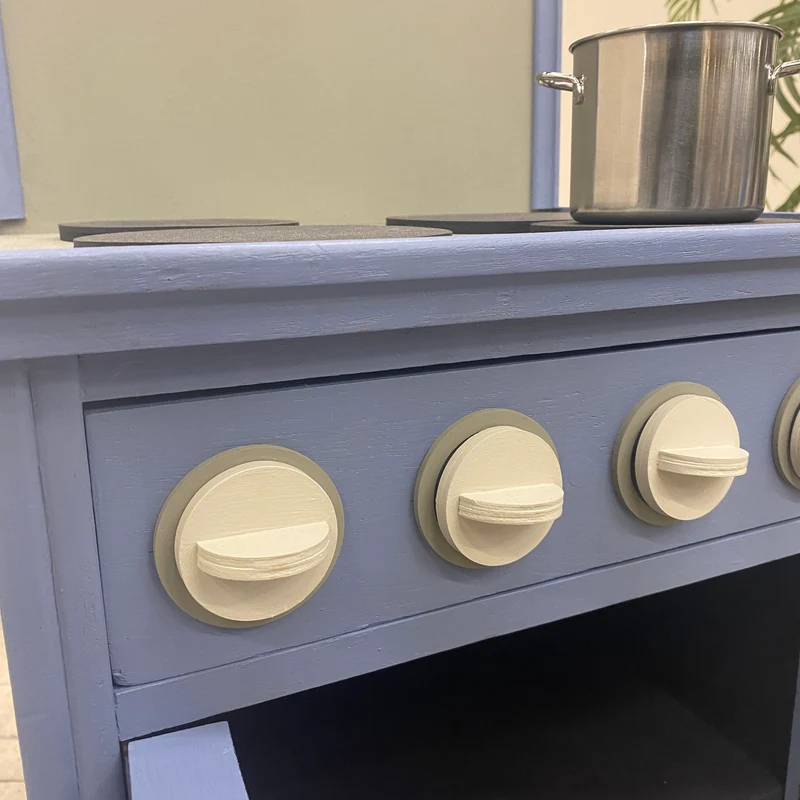 Thomas Klotz Kinderküche Spielküche blau Holz Upcycled