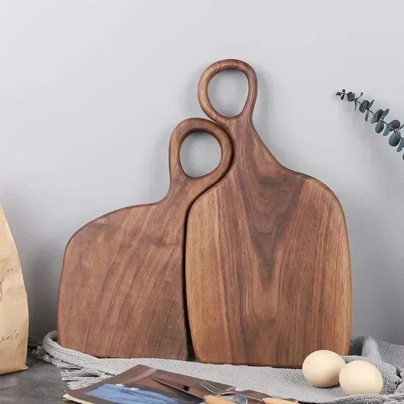 Dubbelzijdige snijplank van notenhout voor keuken serveren en bereiden duurzaam keukenaccessoire hout | Sansoti
