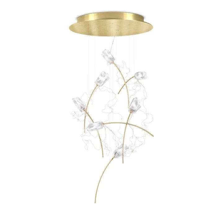 Slamp S.p.A - Pendelleuchte Tulip 7 Baldachin messing