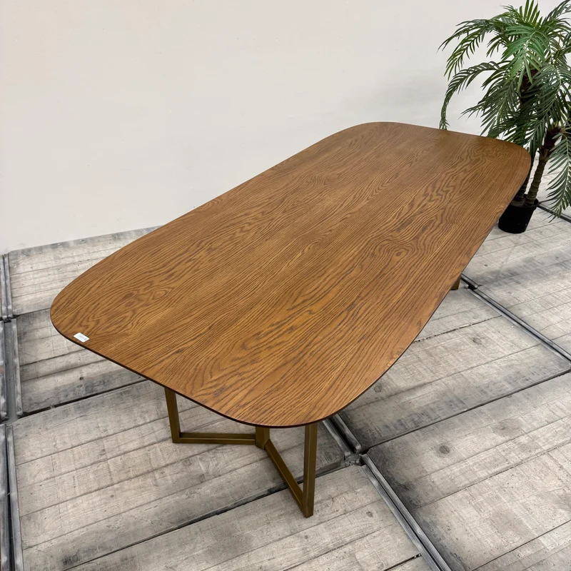 Mace Esstisch Eiche 240cm Massivholz Oval Gold Tisch