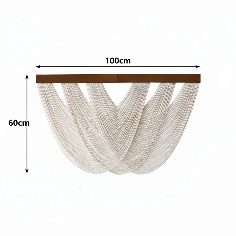 Gemacramed Wandpaneel Boho Katoen 100x60 cm Minimalistische Wandversiering Natuurlijk Textiel Woonkamer | Sansoti