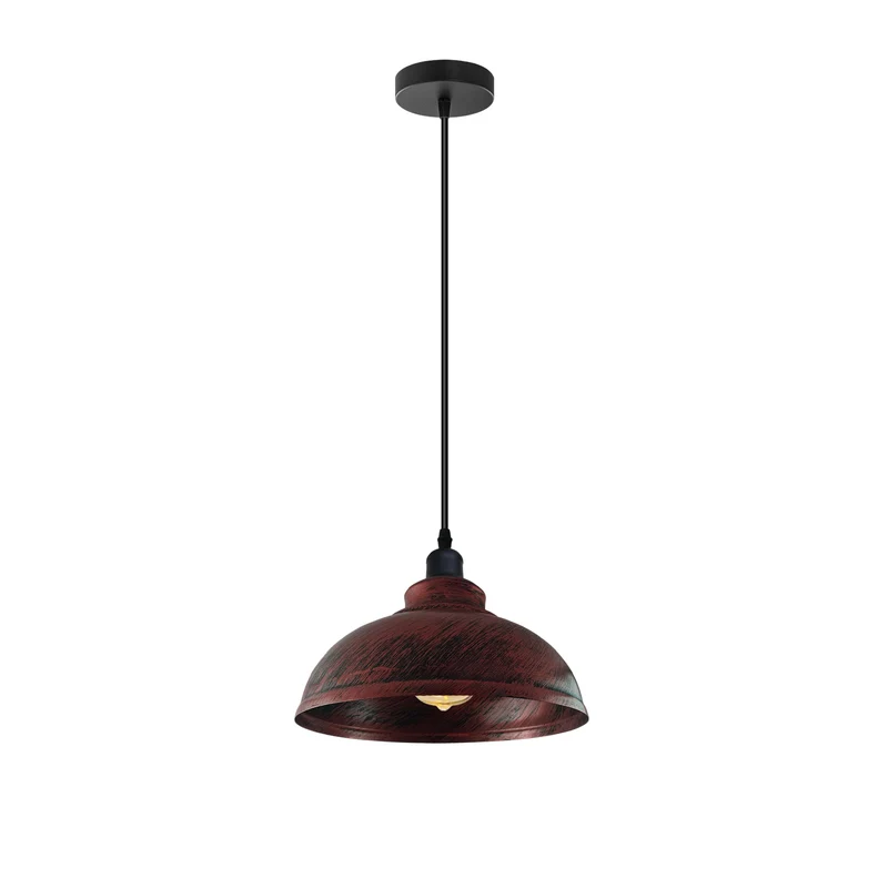 Retro-Industrie Pendelleuchte E27, Metall, Rustikales Rot, 95cm~2959