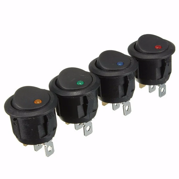 Runder Wippschalter mit LED