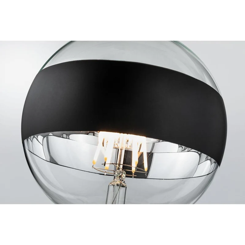 E27 6,5W LED Globe Ringspiegel Dimmbar 2700K Schwarz-Matt