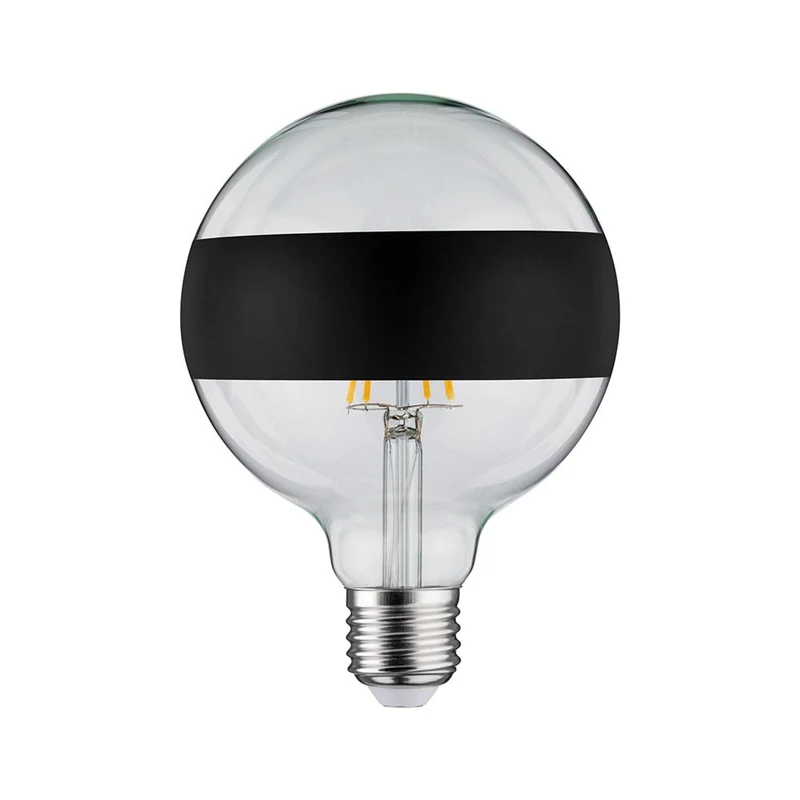 E27 6,5W LED Globe Ringspiegel Dimmbar 2700K Schwarz-Matt