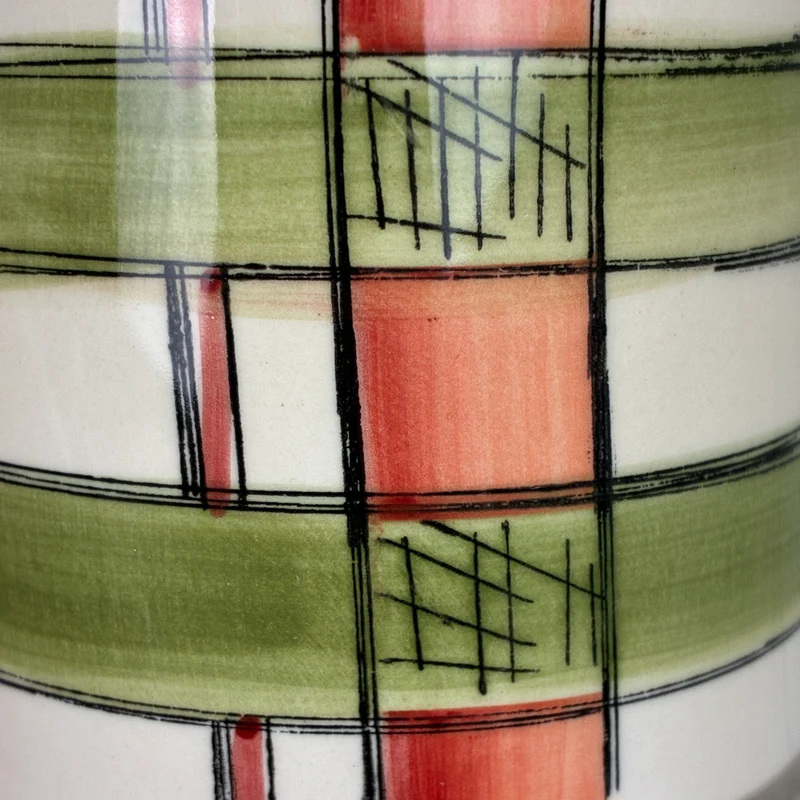 Jet By Ter Steege Becher Seasons Tasse Keramik Grün Orange Kariert Neu