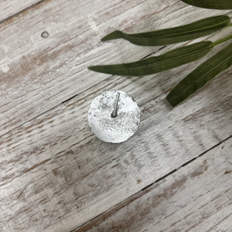 PTMD Collection Stumpenkerze Silber Metallic 6cm Deko Kerze Neu