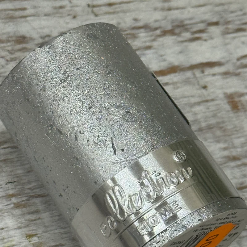 PTMD Collection Stumpenkerze Silber Metallic 6cm Deko Kerze Neu