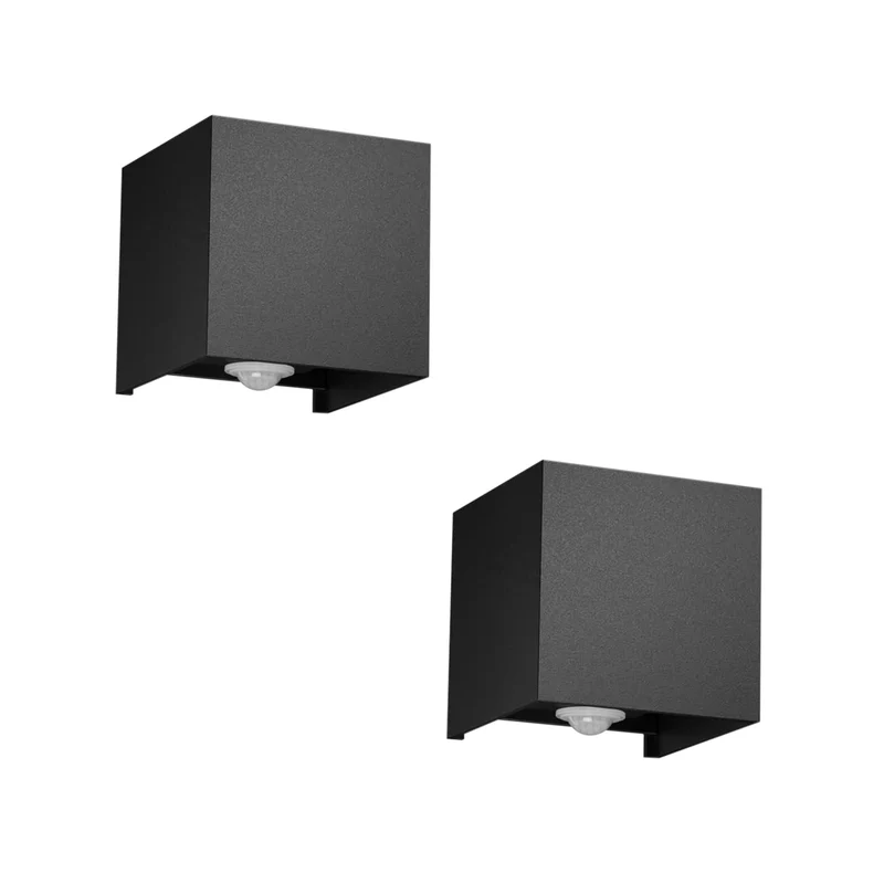 LED Wandleuchte mit Bewegungsmelder 10cm Alu Cube Außen 10W~2569