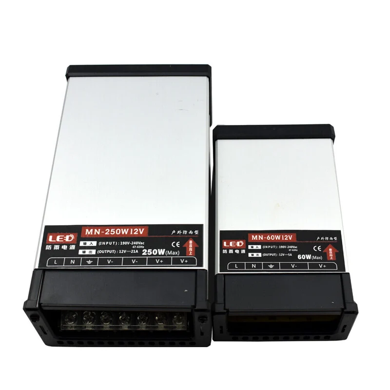 12V LED Netzteil IP45 – regenfester Aluminiumtrafo ~2566