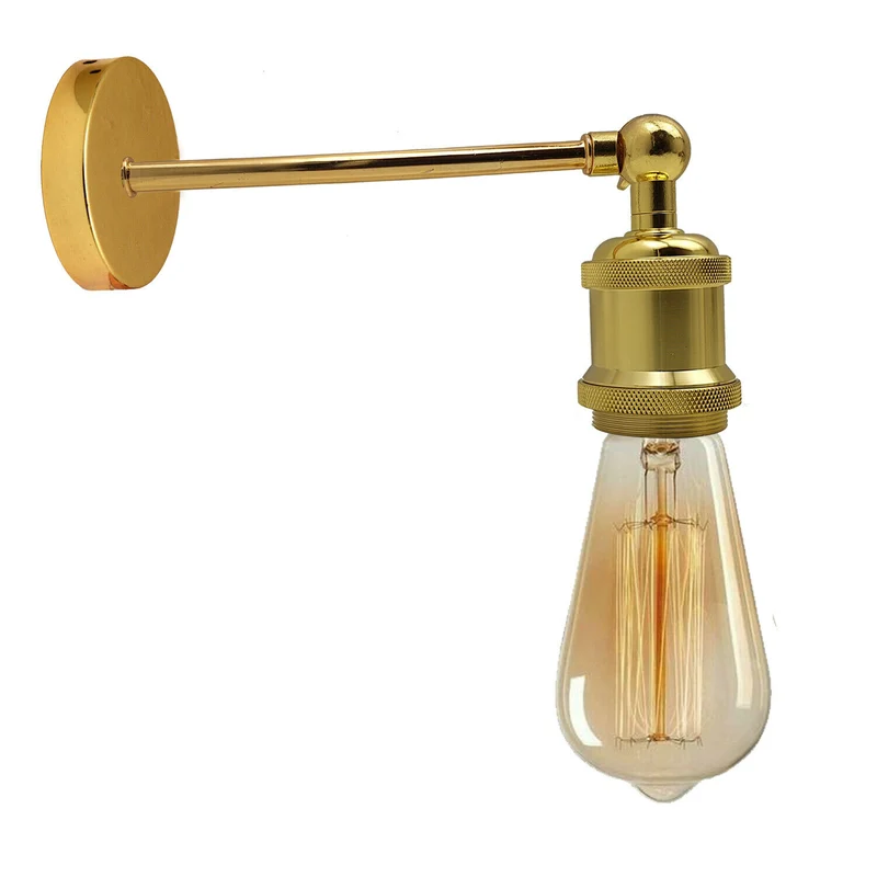 Französische Gold Retro Wandleuchte Verstellbar~1307