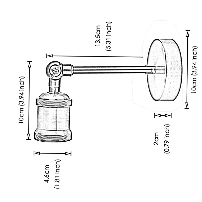 Französische Gold Retro Wandleuchte Verstellbar~1307