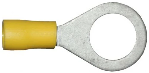 Gelbe Ring-Crimpkabelschuhe 13 mm / 100er-Packung