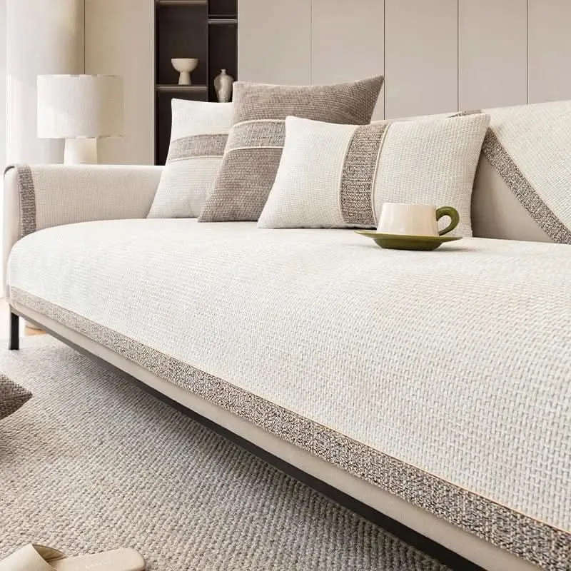 Antislip Bankhoes Polyester met Linnenlook voor Optimale Bescherming Comfort Stijlvol Woonkamer Interieur | Sansoti