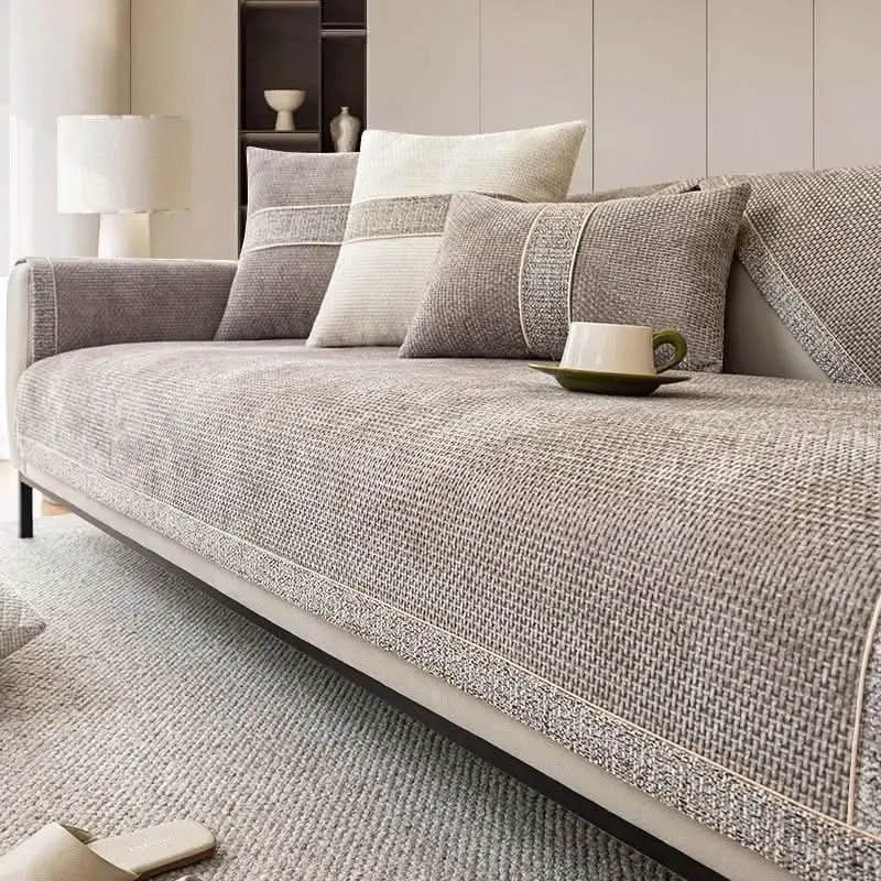 Antislip Bankhoes Polyester met Linnenlook voor Optimale Bescherming Comfort Stijlvol Woonkamer Interieur | Sansoti