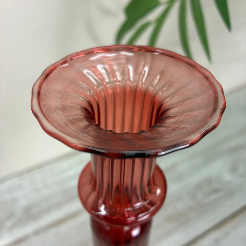 Kerzenständer rot Glas Ständer Deko Kerzenhalter 29cm