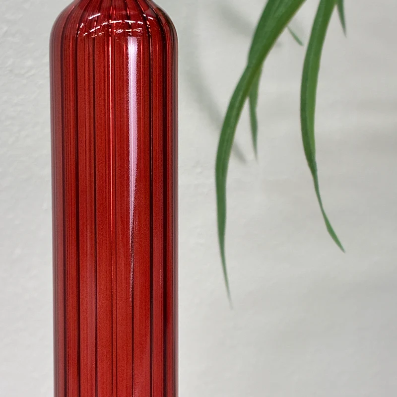 Kerzenständer rot Glas Ständer Deko Kerzenhalter 29cm