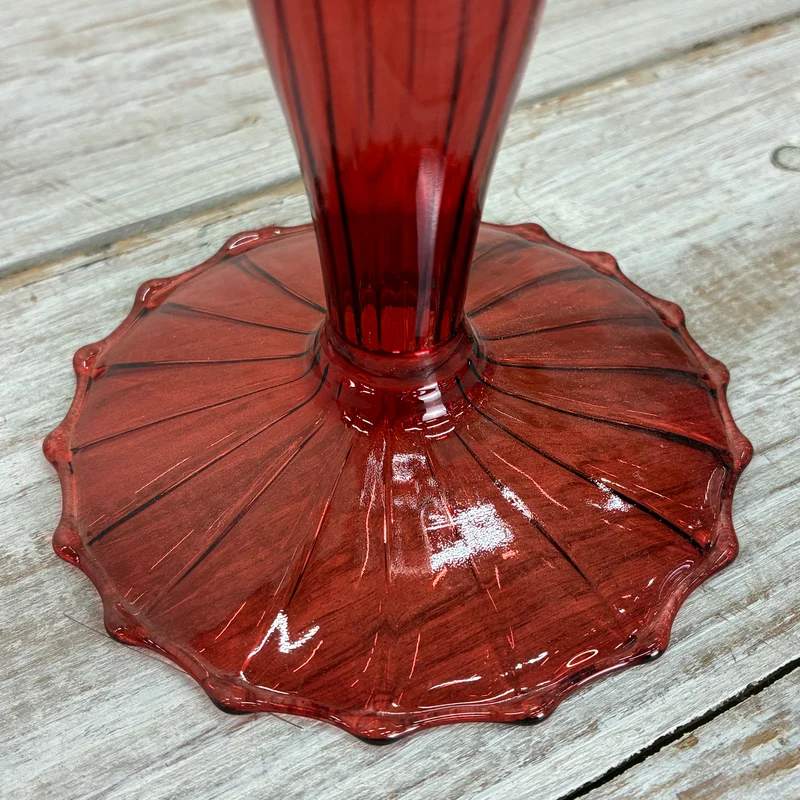 Kerzenständer rot Glas Ständer Deko Kerzenhalter 29cm