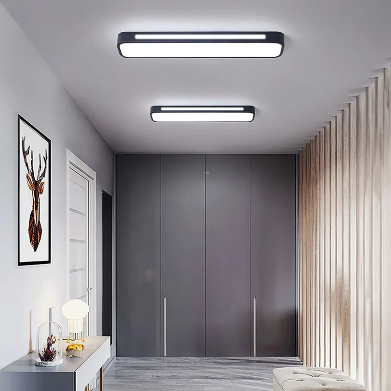 Strakke LED Plafondlamp Minimalistisch Design IJzer Acryl Moderne Verlichting Hal Woonkamer Eetkamer Slaapkamer | Sansoti
