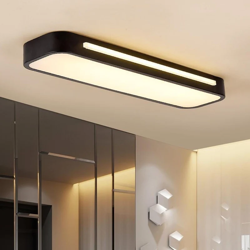Strakke LED Plafondlamp Minimalistisch Design IJzer Acryl Moderne Verlichting Hal Woonkamer Eetkamer Slaapkamer | Sansoti