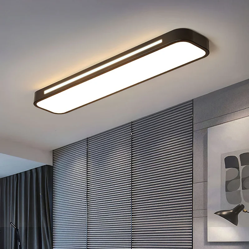 Strakke LED Plafondlamp Minimalistisch Design IJzer Acryl Moderne Verlichting Hal Woonkamer Eetkamer Slaapkamer | Sansoti