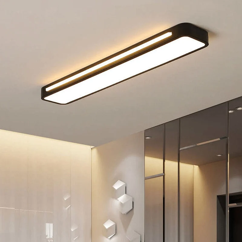 Strakke LED Plafondlamp Minimalistisch Design IJzer Acryl Moderne Verlichting Hal Woonkamer Eetkamer Slaapkamer | Sansoti