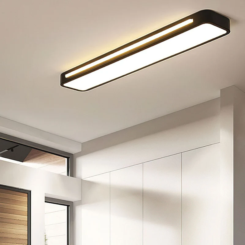 Strakke LED Plafondlamp Minimalistisch Design IJzer Acryl Moderne Verlichting Hal Woonkamer Eetkamer Slaapkamer | Sansoti