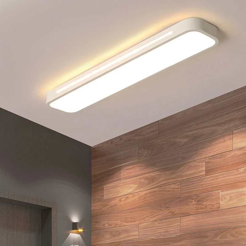 Strakke LED Plafondlamp Minimalistisch Design IJzer Acryl Moderne Verlichting Hal Woonkamer Eetkamer Slaapkamer | Sansoti
