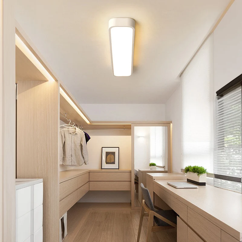 Strakke LED Plafondlamp Minimalistisch Design IJzer Acryl Moderne Verlichting Hal Woonkamer Eetkamer Slaapkamer | Sansoti