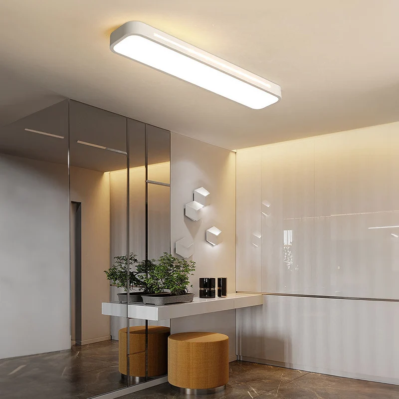 Strakke LED Plafondlamp Minimalistisch Design IJzer Acryl Moderne Verlichting Hal Woonkamer Eetkamer Slaapkamer | Sansoti