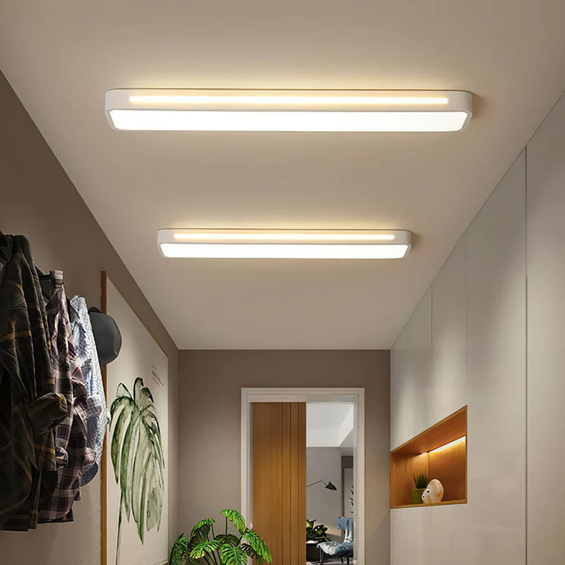 Strakke LED Plafondlamp Minimalistisch Design IJzer Acryl Moderne Verlichting Hal Woonkamer Eetkamer Slaapkamer | Sansoti