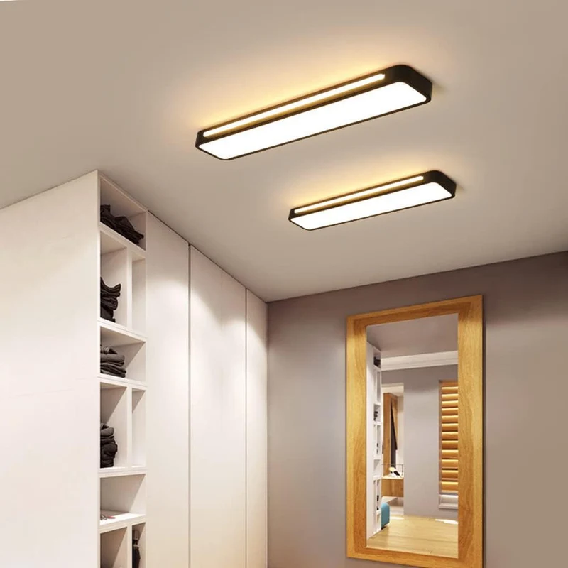 Strakke LED Plafondlamp Minimalistisch Design IJzer Acryl Moderne Verlichting Hal Woonkamer Eetkamer Slaapkamer | Sansoti