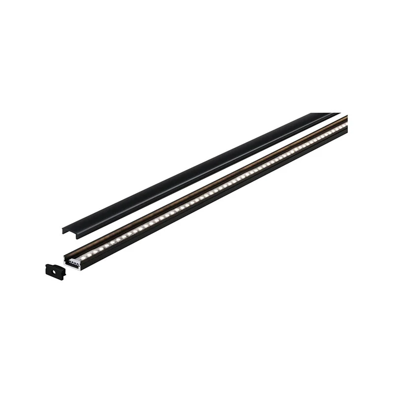 LED Strip Profil Base Schwarzer Diffusor 1m Schwarz