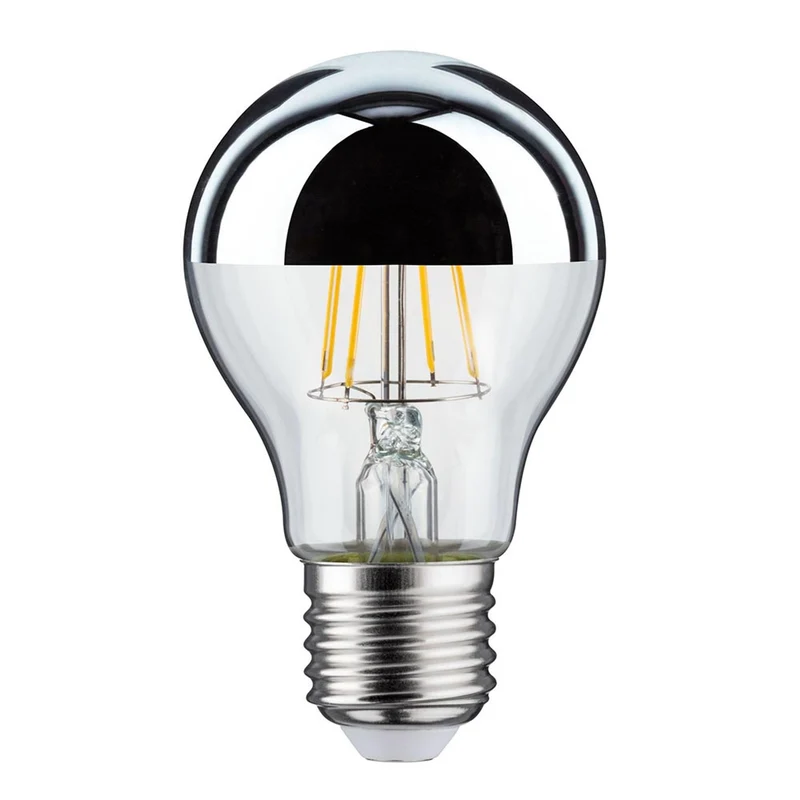 E27 6,5W LED Birne Kopfspiegel 2700K Silber
