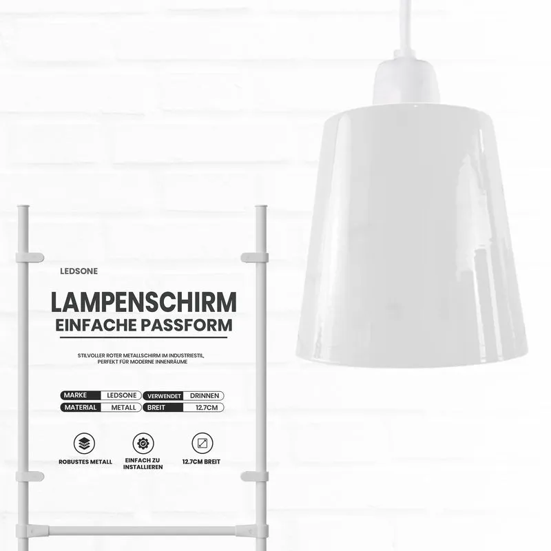 Metall Lampenschirm Einfache Montage Ø 12.7 cm Höhe 13 cm~2557