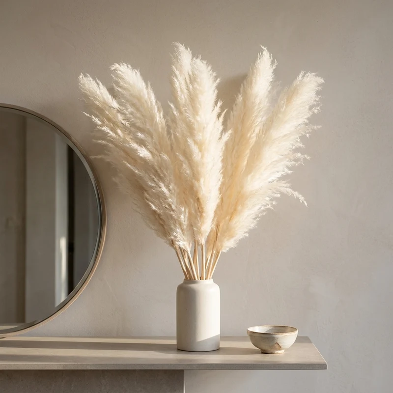 Decoratieve Pampasgrassen 65cm – Kunstdecoratie Boho Stijl voor Vaas Interieur Woonkamer Scandinavisch | Sansoti